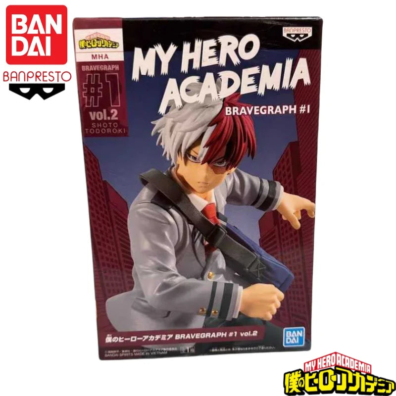 In Stock Original Bandai Banpresto My Hero Academia Todoroki Shoto Anime Characters Model Toy Birthday Present Garage