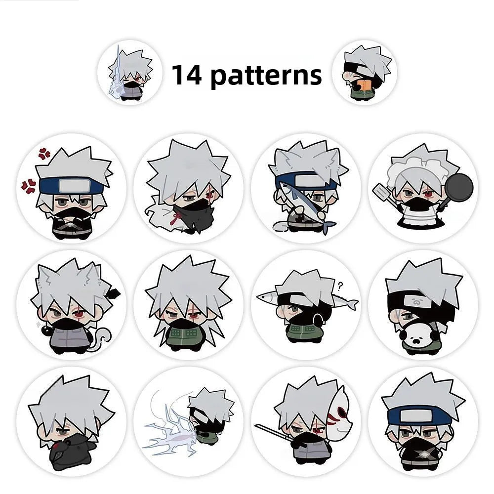 NARUTO Hatake Kakashi Cartoon Cute Chibi 500pcs Curly Stickers Kawaii Anime DIY Decoration Stickers Anime Merchandise Wholesale