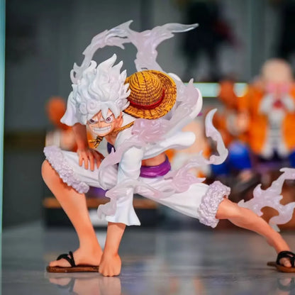 One Piece Luffy Gear 5 Nika Eight Times Mirror PVC Anime GK Figure Statue 19*13*16CM 270G Desktop Decor For Anime Collectors
