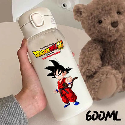 For Dragon Ball Straw Bottles 600ml Vegeta Goku Transparent Plastic Anti Drop Water Bottle Students Outdoor Capacity