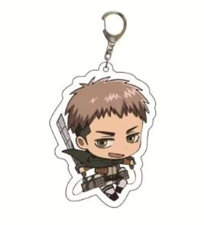 6Cm Acrylic Keychain Bag Pendant for Attack on Titan Eren Erwin Hange Cartoons Backpack Decoration Pendant Cute Anime Fan Gift