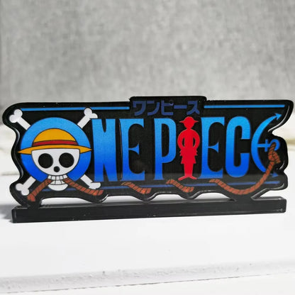 ONE PIECE Anime Logo 4*9.5cm Surface Film Back Glue Tearable 2 Style Action Figure Model Matching