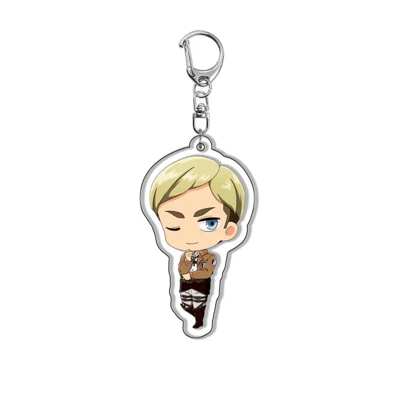 Attack on Titan Eren Yeager Mikasa Ackerman Anime Acrylic Keychain Backpack Charm Keyring Pendant for Men Women Fans Gift