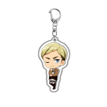 Attack on Titan Eren Yeager Mikasa Ackerman Anime Acrylic Keychain Backpack Charm Keyring Pendant for Men Women Fans Gift