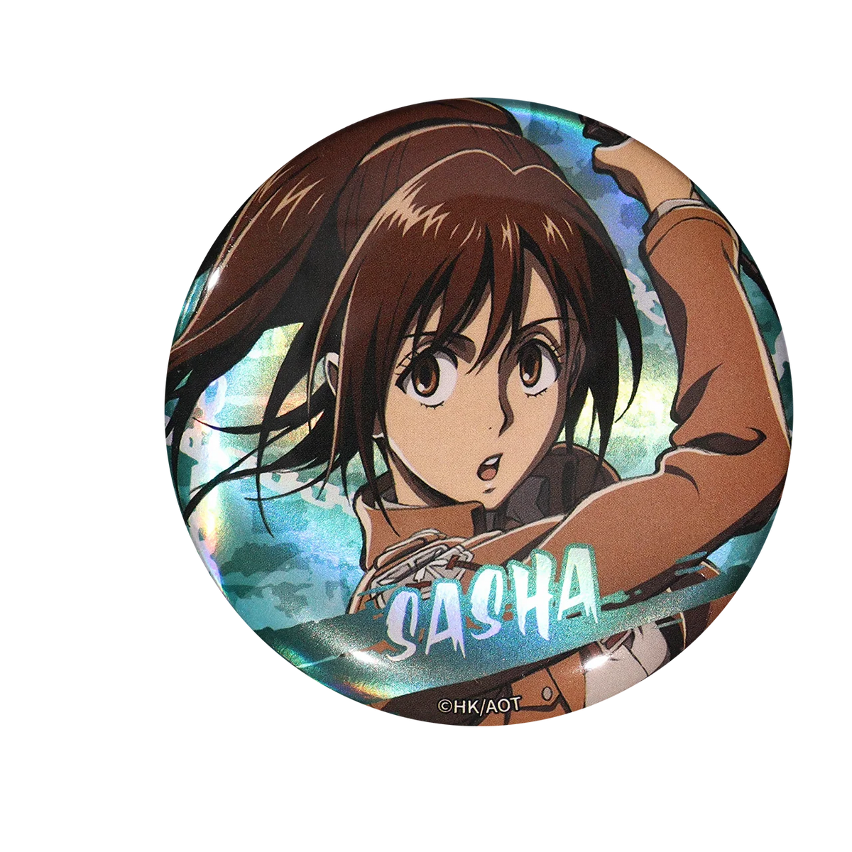 58mm Anime Attack on Titan Eren Jaeger Mikasa·Ackerman Sasha Braus Cosplay COSTUME Badge Pin SPTE Tinplate Brooch﻿ Prop Gilf