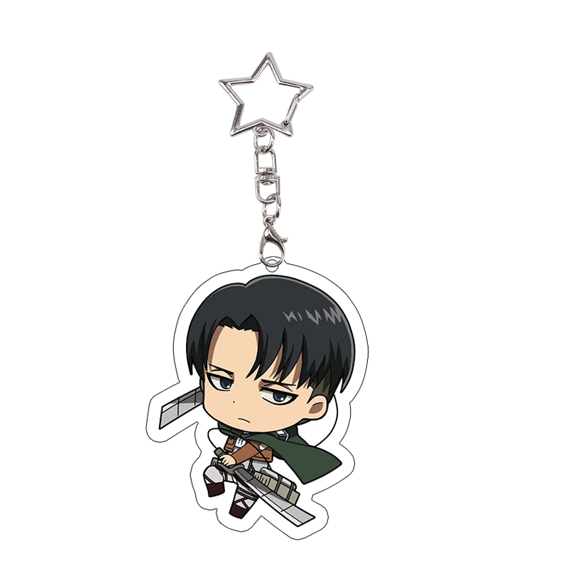 26pcs Attack on Titan Acrylic Keychain Mikasa Annie Levi Chibi Keyring Key Accessories Pendant Collect Reiner Birthday Gift