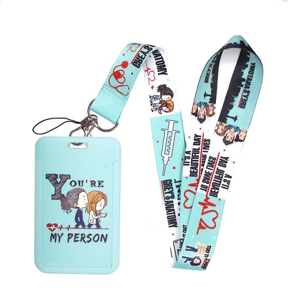 100 Styles Anatomy Credential Holder Keychains Neck Lanyard Pass Card Anime Credit Card Holder Keychain Straps Wholesale