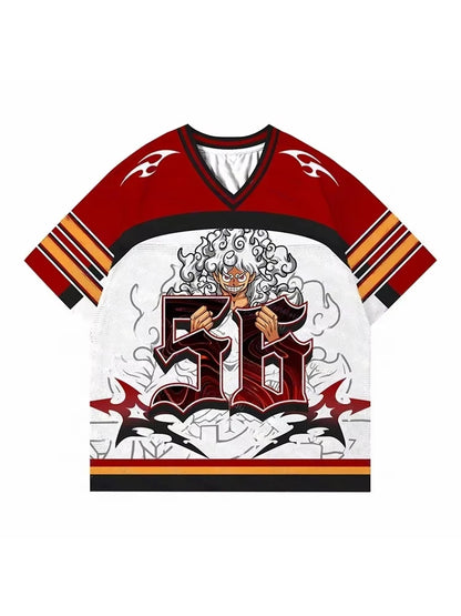 2026 Summer One Piece Luffy Retro Cosplay T-shirt Men's Oversized 3D Printed Short-sleeved Family Unisex Children's Sports Shirt