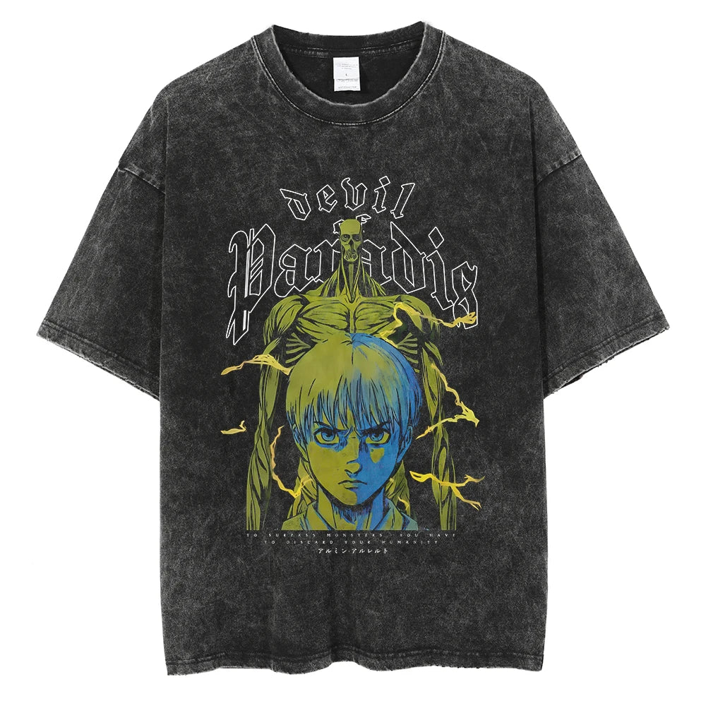 Harajuku Anime Attack on Titan Levi Ackerman Print Tee Men Women Comfortable T-shirts Casual Loose T Shirt Male Cotton Tshirt