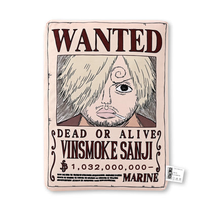 1pc Official One Piece Wanted Poster Cushion Pillow, Double-Sided Anime Throw Pillow Home Sofa Office Bedroom Collection Gift.