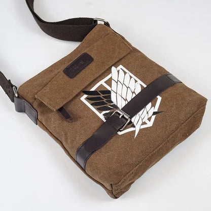 Attack on Titan Wings of Freedom one-shoulder canvas bag creative high-value cartoon print large-capacity portable men's handbag