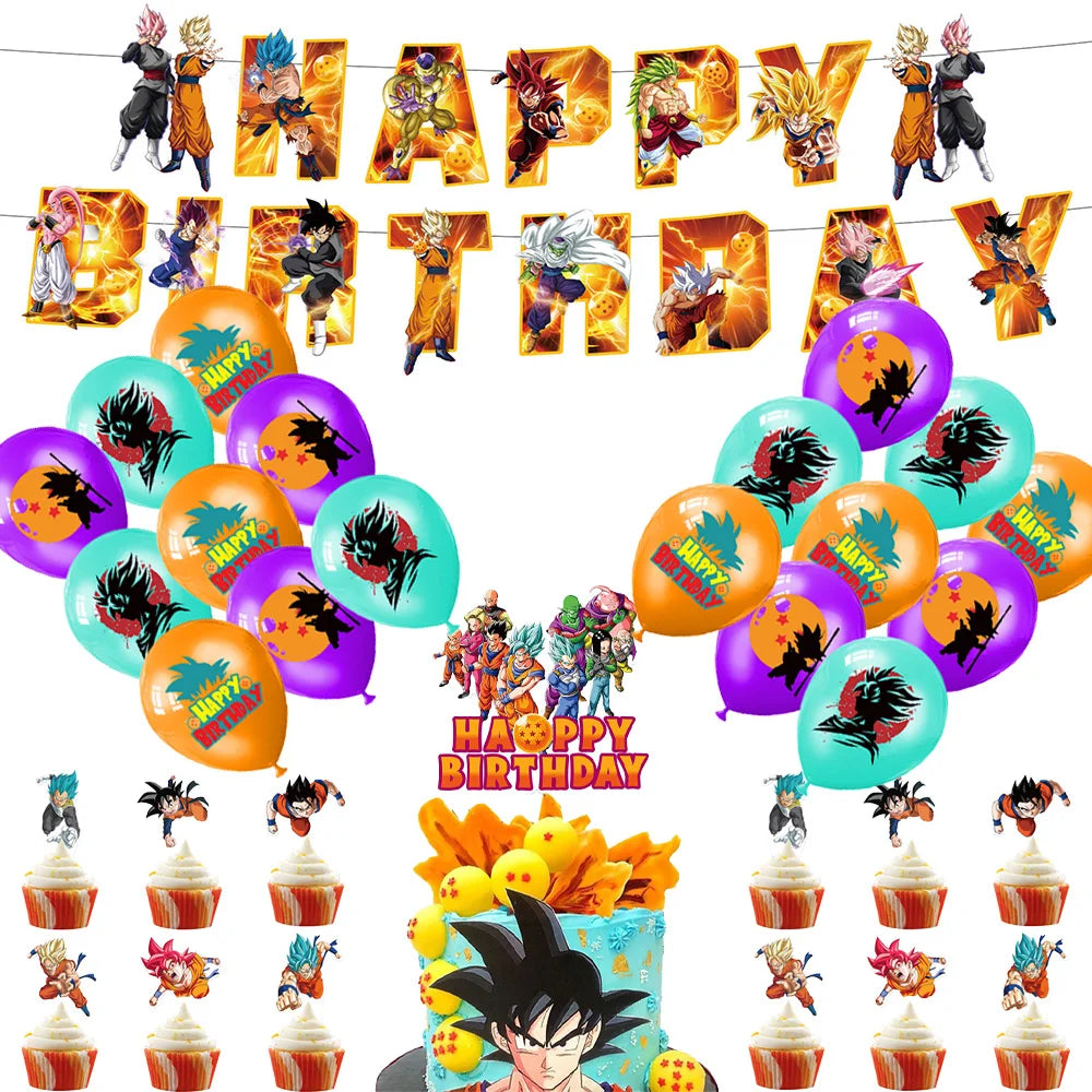 Dragon Ball Birthday Party Decorations Party Supplies Tablecloths Paper Cup Plates Napkin Gift Bags Banners Baby Birthday Shower