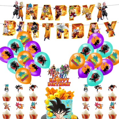 Dragon Ball Birthday Party Decorations Party Supplies Tablecloths Paper Cup Plates Napkin Gift Bags Banners Baby Birthday Shower