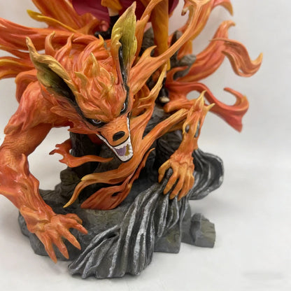 41cm Anime Figure Naruto GK Sennin Mode Naruto Kurama Action Figure Ten Years Hundred Ninja Statue Collect Model Toy Decor Gift