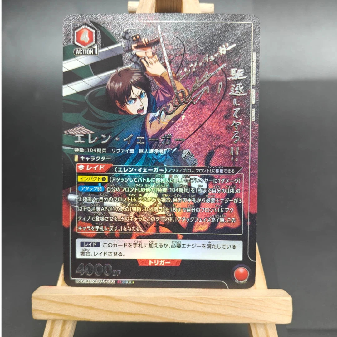 Proxy Union Arena Attack on Titan Action Points Eren & Levi con Bonus Jean Card Nuevo Japan Card Gold Rare Signed TCG Anime Card