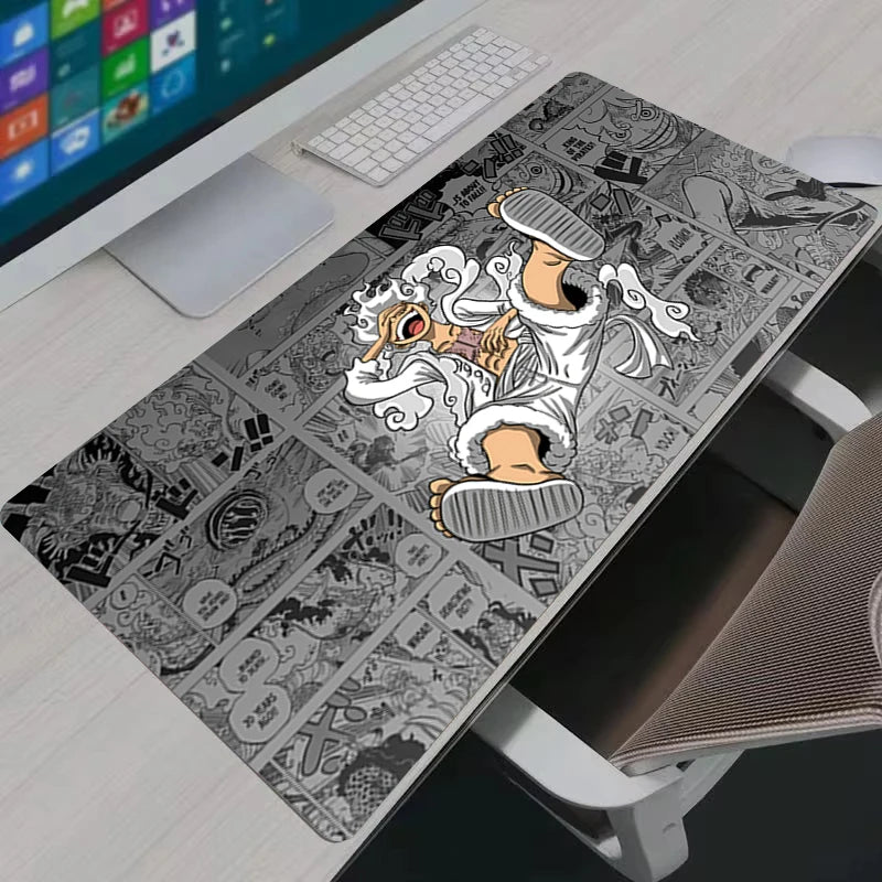Large Mousepad Comic Style Luffy Non-slip Gaming Accessories XXL Office Extend Rubber Deskmat One Piece Anime Keyboard Mouse Pad