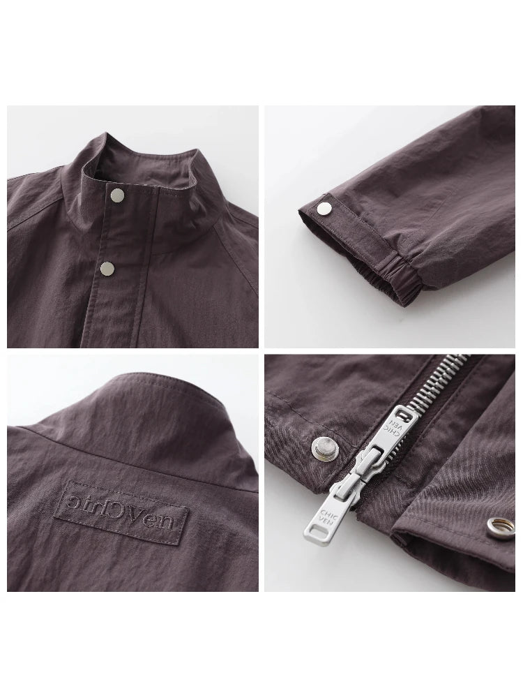 Anime-Inspired Women Stand-Up Collar Jacket