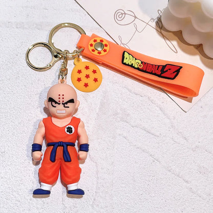 Anime Dragon Ball Keychain Fashion Jewelry Son Goku Vegeta Piccolo Action Figures 8CM PVC Key Ring for Men Women Bag Pendant