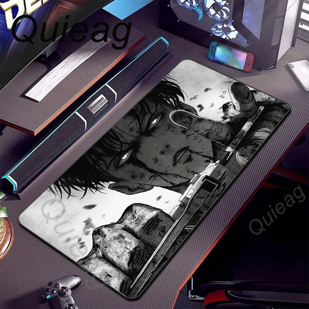 New HD Printing Attack on Titan Anime Desk Mat Large Lock Edge Mouse Pad Computer Mousepad Gaming Laptop Keyboard Mouse Mats Rug
