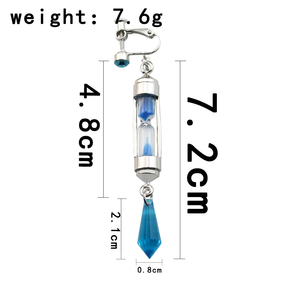 Anime Vanitas Earrings The Case Study of Vanitas No Karte Props Hourglass Earrings Ear Cuff Cosplay Jewelry Ear Studs Gifts
