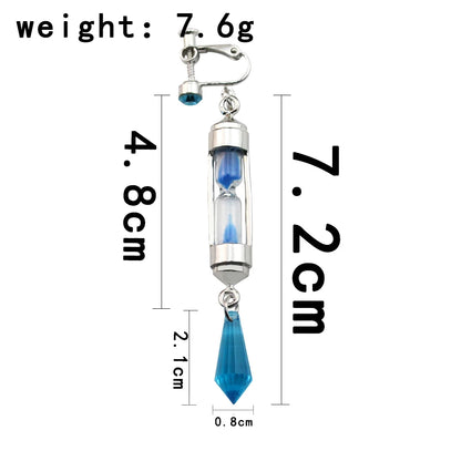 Anime Vanitas Earrings The Case Study of Vanitas No Karte Props Hourglass Earrings Ear Cuff Cosplay Jewelry Ear Studs Gifts