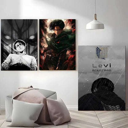 1PC Attack On Titan Levi Ackerman Poster Self-adhesive stickers are suitable for any wall surface waterproof moisture-proof