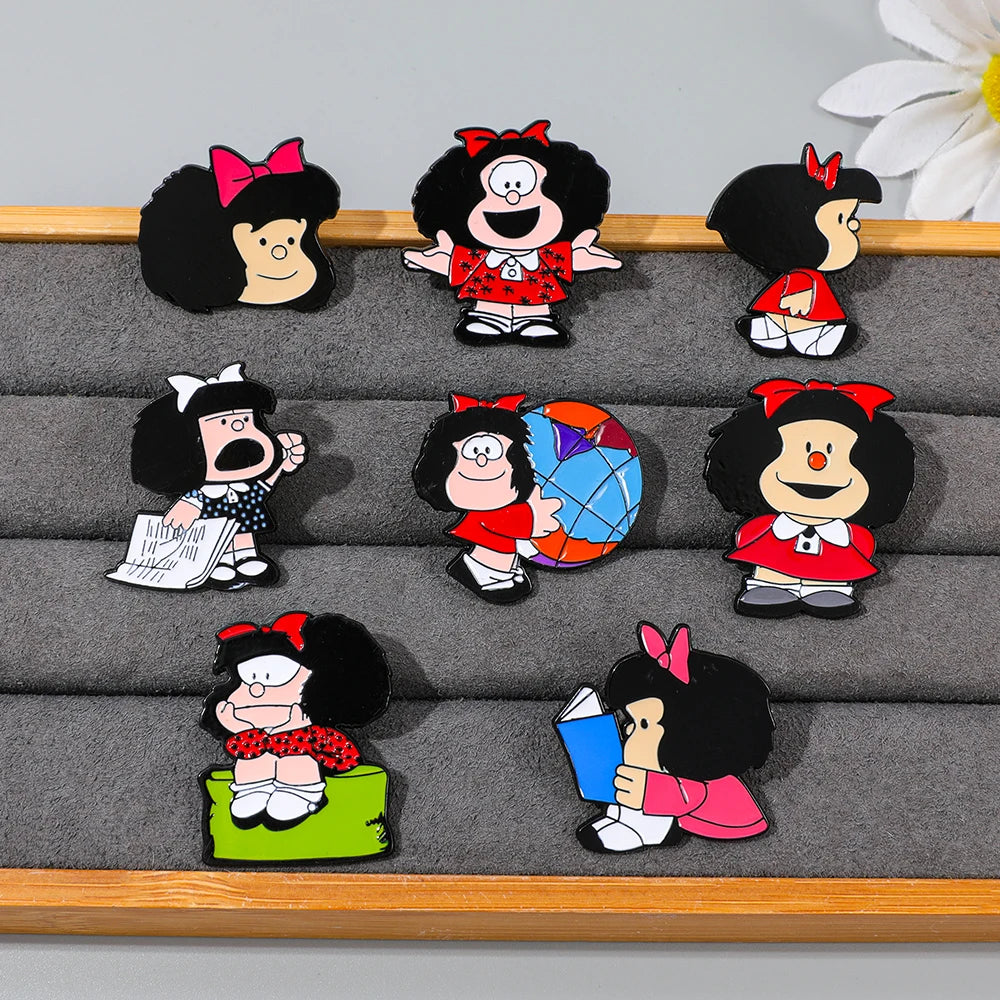 Mafalda Character Enamel Pin
