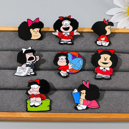 Mafalda Character Enamel Pin