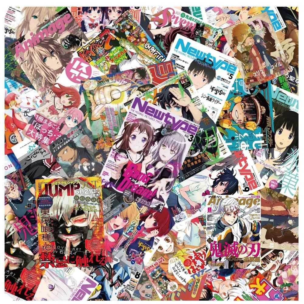 10/30/60pcs Japan Mix Anime Poster Stickers Attack on Titan Ghoul Cartoon Sticker DIY Luggage Phone Water Bottle Cool Decals Toy