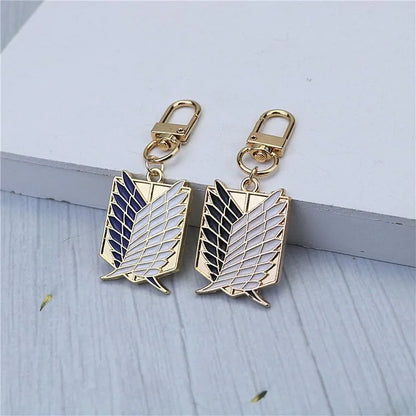 Attack on Titan Wings of Freedom Metal Keychain, Survey Corps Phone Lanyard, USB Buckle, Car Interior & Backpack Pendant Charms