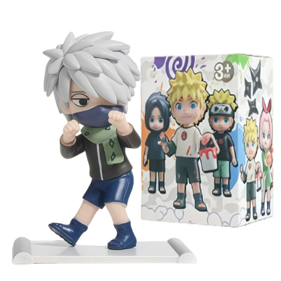 Naruto Blind Box Figure Uzumaki Shippuden Childhood Series Naruto Q PVC Model Toys Desktop Ornament Christmas Halloween Gifts