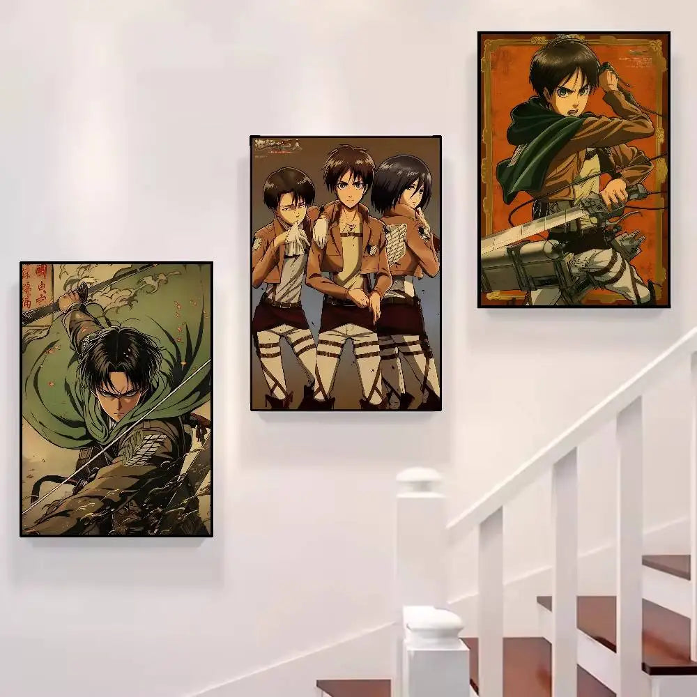 Wall Art Print Poster Japanese Art Exhibition Decorative Painting Modern Home Decor Gift Unframed Pop Anime Attack On Titan