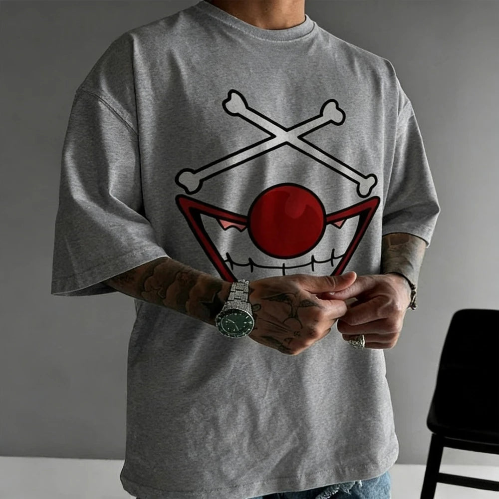 One Piece Yonko Buggy Unisex T-shirt 2026 Summer New Popular Anime Print American Casual Family Short Sleeved Top