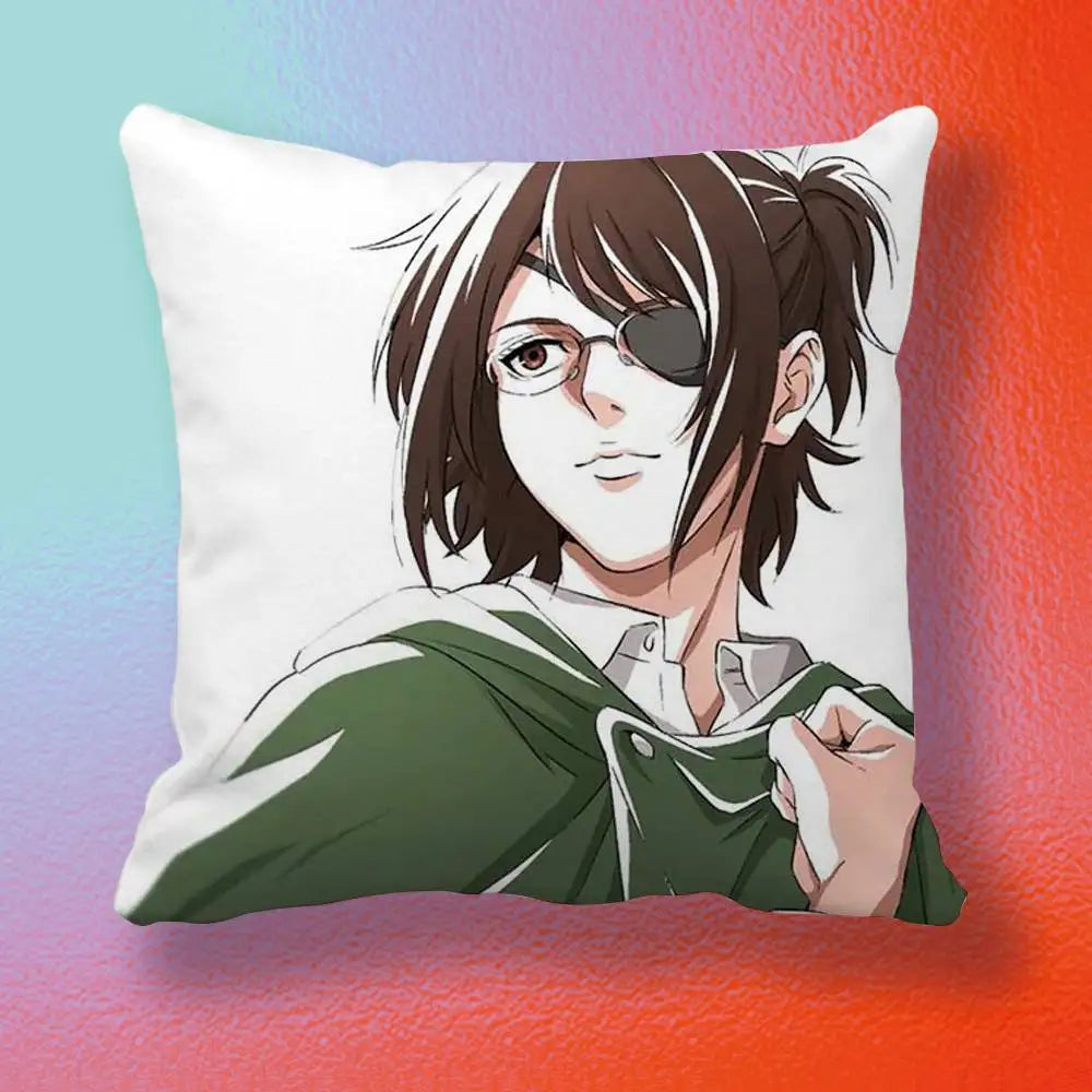 Hange Zoe Attack On Titan Anime  Double-sided printed pillow cover Solid color minimalist pillowcase, fits all bedroom styles