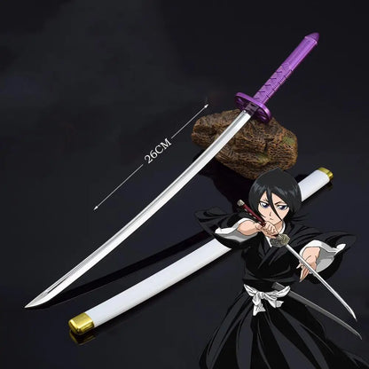 26cm Bleach Mini Tensa Zangetsu Sword Keychain for Fans Anime Peripherals Kurosaki Ichigo Metal Mask Pendant Keychain Gifts