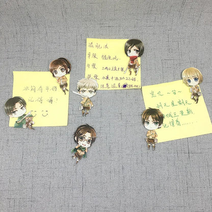 7Pcs Attack on Titan Fridge Magnets Anime Fridge Acrylic Refrigerator Magnets Home Accessories Eren Mikasa Ackerman Decorations