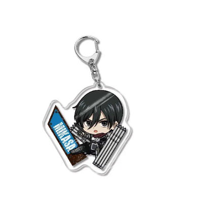 Attack On Titan Acrylic Figure Display Cartoon Keychain Eren Mikasa Levi Anime Desk Ornament Key Ring Accessories Q Version