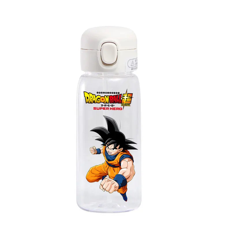 For Dragon Ball Straw Bottles 600ml Vegeta Goku Transparent Plastic Anti Drop Water Bottle Students Outdoor Capacity