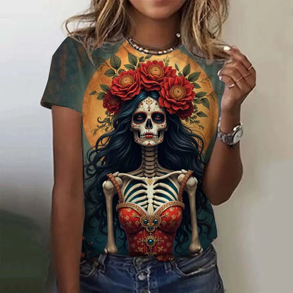Day of the Dead Skull Oversized T-Shirt