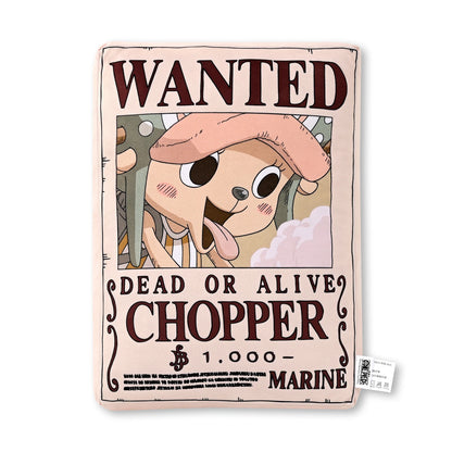 1pc Official One Piece Wanted Poster Cushion Pillow, Double-Sided Anime Throw Pillow Home Sofa Office Bedroom Collection Gift.