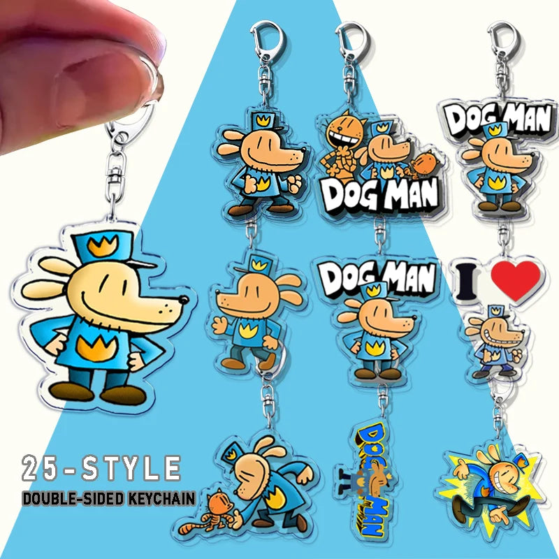 Dog Man Cat Keychain