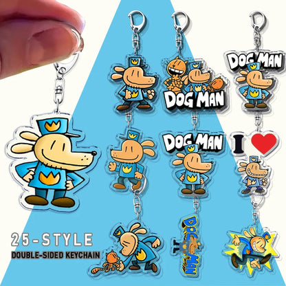 Dog Man Cat Keychain