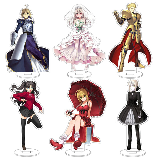 16CM Anime Fate/stay night Altria Pendragon Rin Tohsaka Illyasviel von Einzbern Cos Acrylic Figure Stand Ornaments Gifts