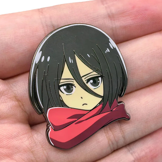 Mikasa Ackerman Badges Pendant Attack on Titan Pins Japanese Anime Manga Brooches for Backpack Clothing Lapel Cosplay Toy Gift