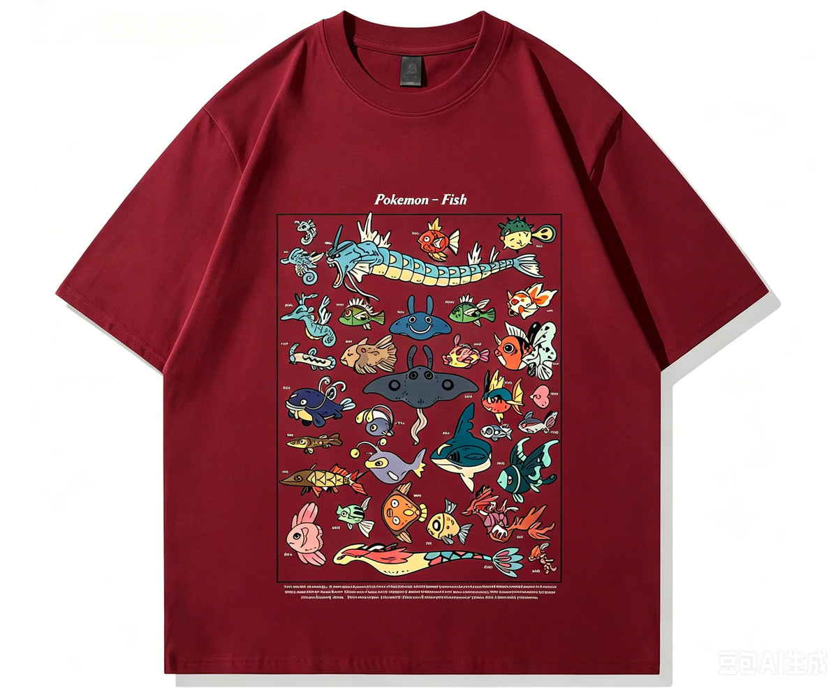 Pokemon Fish Guide Retro T-Shirt