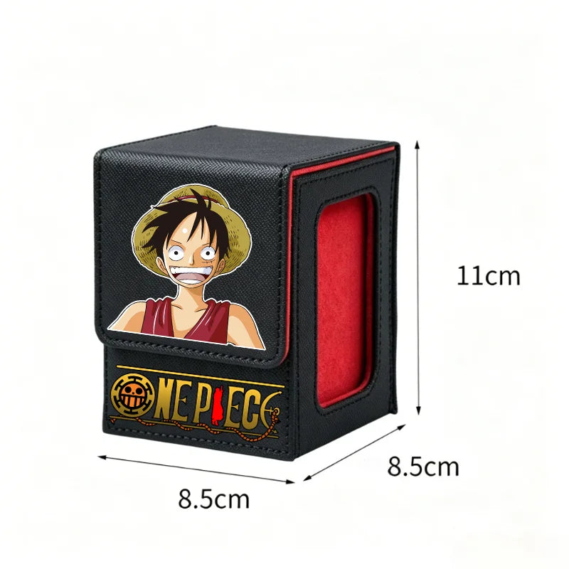 ONE PIECE Luffy Zoro Trading Card Deck Box with Window Cartoon Magnetic Closure Game Card Deck Holder Jewelry Organiser Case