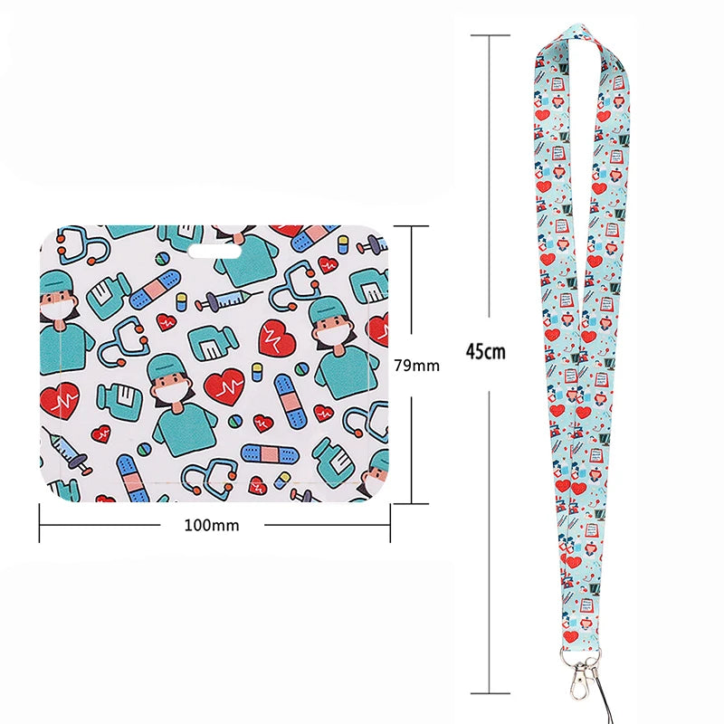 100 Styles Anatomy Credential Holder Keychains Neck Lanyard Pass Card Anime Credit Card Holder Keychain Straps Wholesale