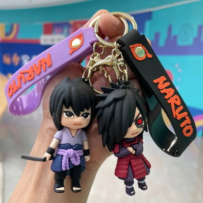 Naruto cartoon character key chain PVC 3D doll pendant Naruto Uzumaki Kakashi spot car key chain backpack jewelry pendant gift