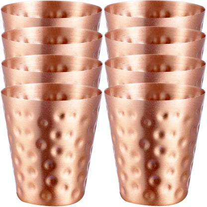 6cs 8Pcs New 100% Copper Cups Pure Solid  Moscow Mule PURE Copper Mugs-Shaped 2oz Cocktail Cups Beer Milk Mug Drinkware