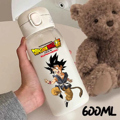 For Dragon Ball Straw Bottles 600ml Vegeta Goku Transparent Plastic Anti Drop Water Bottle Students Outdoor Capacity